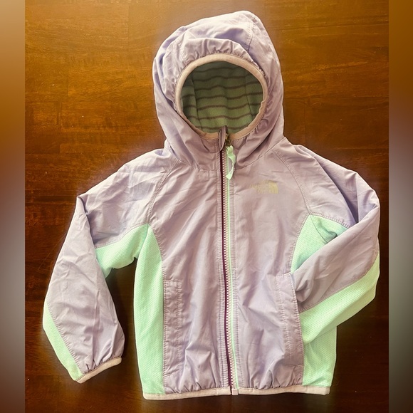 The North Face Reversible Grizzly Peak Lined Wind Jacket Toddler Girls - Picture 1 of 16